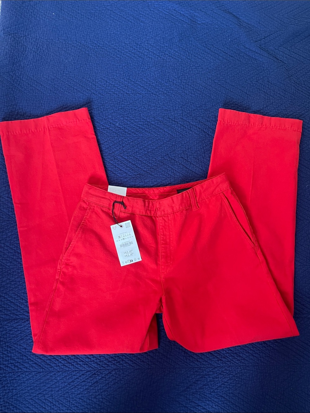 Zara women’s Bright Red Chinos - Slim Straight
